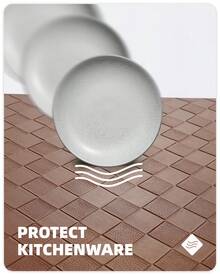 2pcs Kitchen Rugs Cushioned Anti Fatigue Floor Mat, Non-Slip Wipeable Kitchen Mat, Sink Kitchen Mat For Standing Desk, Sink And Laundry, Running Rugs - Brown - View 5