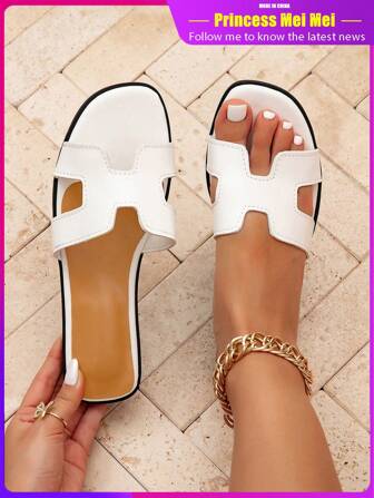 女童纯色露趾平底凉鞋，春夏季新款简约鞋，适合休闲、海滩、春节、复活节假期