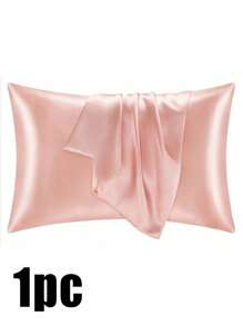Luxurious Silky Soft Pillowcase - Breathable Skin-Friendly Cool Feel, Solid Color With Envelope Closure - Machine Washable Bedding Washed Silk Pillowcase Single Ice Silk Satin Silk Faux Silk Pillowcase Christmas Gift