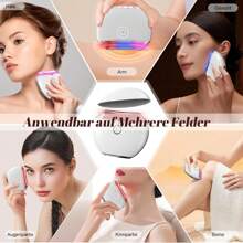 EMS Gua Sha, Gesichtsmassagegerät Gua Sha Elektrisch mit 4 Modi, Wärme&Vibration, Face Lifting Gerät mit Rot,Blau,Lila&Buntfarbigslicht, Geräte zur Faltenreduzierung & Anti-Aging-Geräte - Weiß