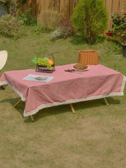 1枚 レッドチェック ピクニックマット、アメリカンカントリーシックなインテリア テーブルクロス リビング Coffee テーブル TVボード ホリデーパーティー 誕生日 アフタヌーンティー フォトバックグラウンド 日常使い