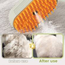 4 em 1 Escova a Vapor para Massagem, Limpeza, Desembaraçar e Pentear Pets, Pente Multifuncional para Remoção de Pelos de Gato e Cachorro, Escova para Gato, Escova a Vapor para Gato, Escovas Antiestáticas para Gato, Escova a Vapor Recarregável para Gato, Pente de Massagem para Grooming de Pets, Escova a Vapor para Gato, Cabeça de Escova de Silicone Autolimpante, Manuseio Ergonômico de 360°