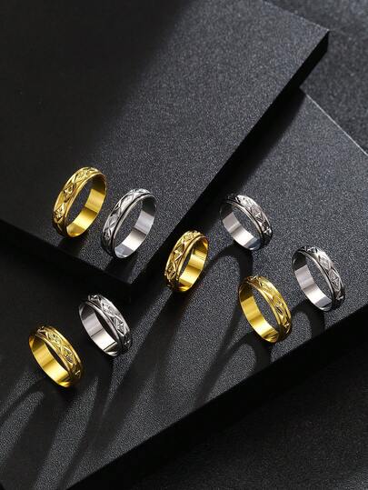 1 قطعة خاتم دوار باللون النحاسي الأنيق، مناسب لارتداء اليومي للنساء