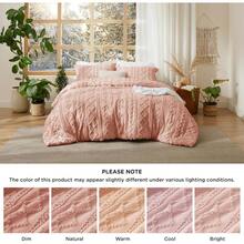 Luxurious Tufted Boho Comforter Set Queen Size - Premium Beige Bedding Ensemble With 3-Piece Shabby Chic Embroidery, Ideal Gifts For Women, Soft Jacquard Queen Comforter For All Seasons - 24 - 粉紅色 - 優雅 - 查看 6