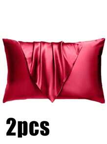 Luxurious Silky Soft Pillowcase - Breathable Skin-Friendly Cool Feel, Solid Color With Envelope Closure - Machine Washable Bedding Washed Silk Pillowcase Single Ice Silk Satin Silk Faux Silk Pillowcase Christmas Gift
