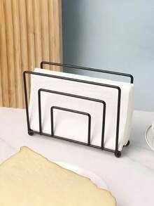 Portafazzoletti - Portafazzoletti in stile nordico con base in ferro e legno - Per caffè, hotel, ristoranti, caffetterie - Supporto per conservazione fazzoletti - Portanапкin in metallo