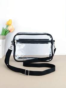 1 chiếc túi đeo chéo PVC trong suốt, túi du lịch đi biển chống thấm nước dành cho nữ, thích hợp cho các hoạt động ngoài trời, buổi hòa nhạc, các chuyến đi mùa hè, túi đeo vai hình vuông, có thể đựng mỹ phẩm, dây đeo có thể điều chỉnh và khóa kéo trơn tru, lý tưởng để làm quà tặng, đi làm, đi nghỉ mát. - Nhiều màu - Xem 3
