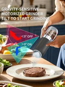 CLITON Festive Holiday Gift Set 2025 - Smart Gravity Electric Salt & Pepper Grinders With LED Light, Adjustable Coarseness (9 Stylish Colors) - Perfect Kitchen & BBQ Essential For Christmas, Birthdays - Choose Single/Twin Pack