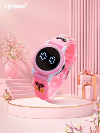 1pc Butterfly Pattern LED Multifunctional Children's Electronic Watch