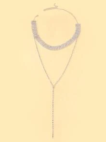 水鑽裝飾Y字項鍊