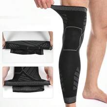 1 Pair- Long Knitted Compression Knee Sleeves, Full Leg Compression Sleeves, Long Knee Braces Support, Knee Braces For Men& Women, Apply Full Leg Pressure During Exercise, Suitable For Daily Life, Work, Fitness Running, Basketball, Volleyball! Gym Accessories Knee Support Sports Knee Pads Gym Knee Pads
