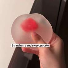 1pc Strawberry Mochi Squeeze Toy, Stress Relief, Moldable, High-Aesthetic, Translucent, Party Favor