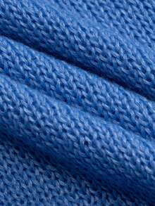 Men & Women Casual Loose Fit Colorful Striped Decorative Edge Short Sleeve Knit Pullover Sweater, Fresh And Energetic Embroidered Heart Design, Round Neck Knitwear, Spring/Summer - Blue - View 11