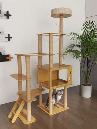 This Cat Tree Is "Love At First Sight". Especially The Design Of The Space Capsule, Which Makes The Cats Feel Like They Are In Their Own Exclusive Territory, Full Of Curiosity And Affection. The Cats Play And Rest On It Tirelessly, Fully Proving The Attractiveness Of This Cat Tree To The Cats.