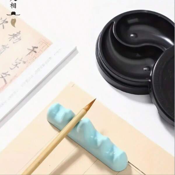 2pcs Retro Sky Blue/Black Plastic Pen Holders - Suitable For Nail Art Pens, Eyeliner Pencils, And Stationery Storage, Portable Makeup And Artist Studio Accessories