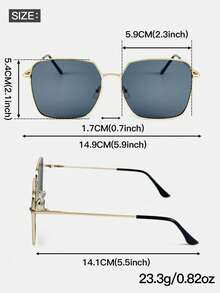 Retro Square Frame Fashion Metal Eyeglasses, - Multicolor - View 7