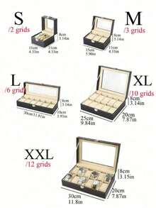 1pc High-End Watch & Jewelry Box, 2/3/6/10/12 Slots Display Storage Case With Window