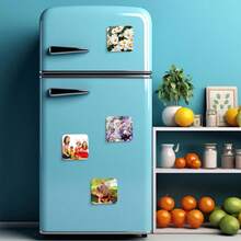 100pcs Customizable Blank Square Refrigerator Magnets, DIY Decor For Car, Home, Office, Kitchen, Wall, Microwave, Perfect For Home, Kitchen Fridge, Wall, Door Decoration Or Office Calendar - Multicolor - View 4