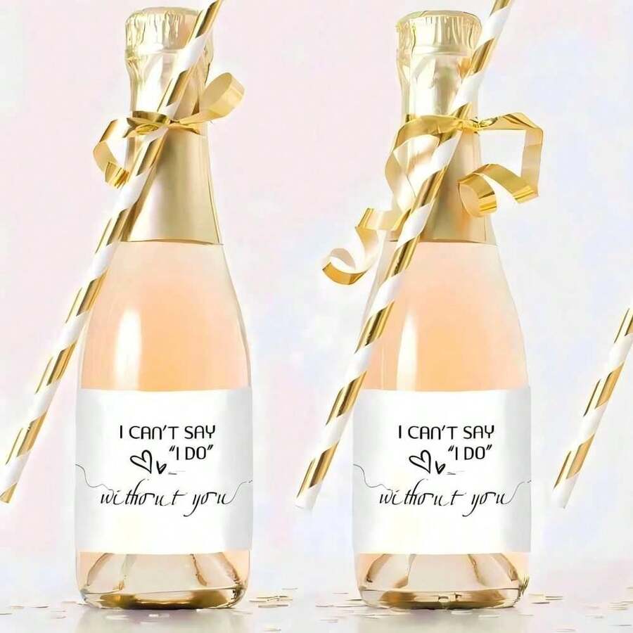 علامات صغيرة على زجاجات الشمبانيا للطلب من الصديقات لحضور حفل الزفاف - مجموعة من 10/20 - فكرة هدية صندوق "لا أستطيع أن أقول نعم دونك"