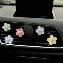 7 bucăți cleme de mașină cu flori strălucitoare - design colorat cu margarete, decor pentru aerisire auto, potrivite pentru femei - adaugă o senzație proaspătă interiorului mașinii dvs., accesorii drăguțe pentru mașină