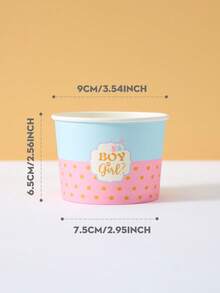 10pcs/25pcs Disposable Gender Reveal Theme Paper Bowls, Gender Reveal Bowls, Snack Boxes, Suitable For Birthday Parties, Family Parties, Picnics, Restaurants, Takeout Tableware - Multicolor - View 2