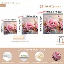 1/2 cái/bộ Tranh in nghệ thuật vải canvas hoa mẫu đơn hồng không khung - Trang trí tường hiện đại, thực vật, hoa sống động cho phòng khách và phòng ngủ, Áp phích hiện đại chân thực với tán lá đỏ và xanh lá cây phong phú, Trang trí nhà sang trọng, Trang trí phòng, Áp phích, Nghệ thuật treo tường, Đồ trang trí phòng - Nhiều màu - Xem 5