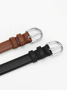 1/2 piezas Cinturón 2025 Nuevo Cinturón de mujer casual y versátil de alta gama que combina con pantalones, vaqueros, hebilla plateada, bolsillo, verano, escuela, otoño, Halloween