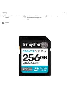 Kingston 1pc SDG4 Memory Card 64GB/128GB/256GB DSLR Camera SD Card Storage Card 4K HD Card - Nhiều màu - Xem 6