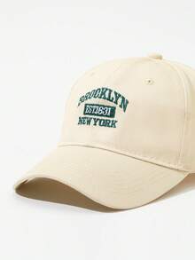 DareSee 1pc Women Letter Embroidered Adjustable Casual Baseball Cap For Outdoor Soft And Comfortable Simple Breathable Street Music-Fest Y2K-Fest Back To School Autumn Winter Gifts - Beige - View 7