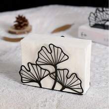 14cm X 10cm X 4.2cm Vertical Metal Napkin Holder With Modern Ginkgo Leaf Design, Suitable For Home Kitchen, Dining Room, Picnic, Party, Cafe
