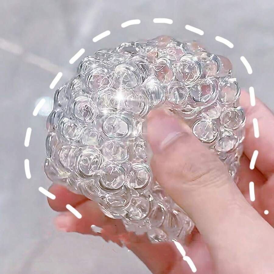 1个手工制作的葡萄形减压球，可塑形真空球，感官解压玩具，完美的成人桌面配件 - 彩色 - 查看 1