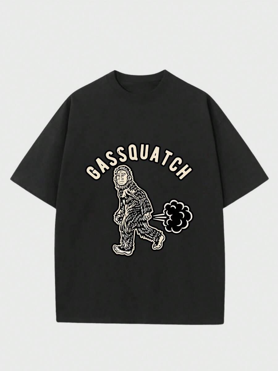 Para hombre,Camisa de T con Estilo de Monstruo y Humor - Estilo de Monstruo y Humorístico,Camiseta casual de cuello redondo y manga corta con estampado,adecuada para uso diario en primavera y verano,unisex - Negro - Ver 1