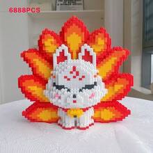 6888块九尾狐积木套装，混色塑料，手工DIY拼图，适合节日、学校奖励、万圣节和圣诞节礼物 - 彩色 - 查看 11