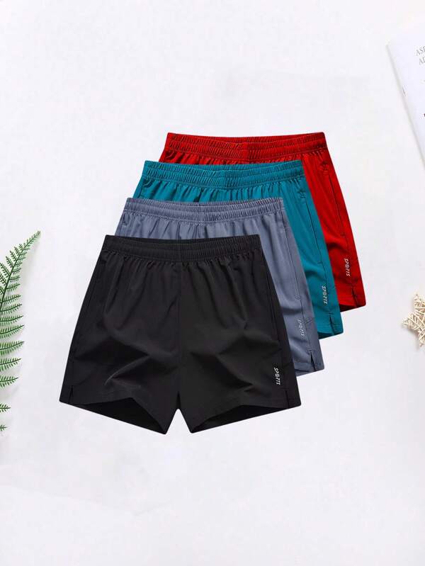 Men's Printed Fashionable Drawstring Waist Casual Shorts, Essential Boyfriend Style Basketball Shorts For Traveling, Camping, Cycling With Reflective Strip For Safe Outdoor Activities