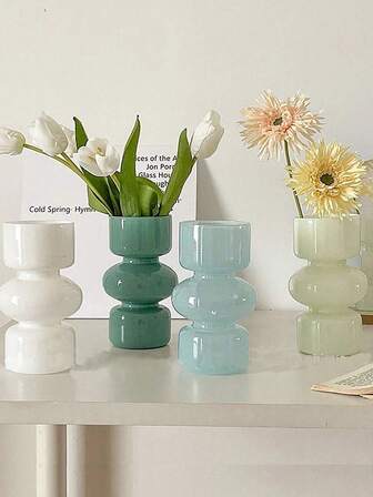 Jarrón de vidrio espiral retro minimalista, jarrón de flores transparente de hidroponía con rayas, jarrón pequeño para flores secas, jarrón de flores para decoración de sala de estar, jarrón de vidrio transparente con decoración de capullos de flores, adorno de escritorio para el hogar