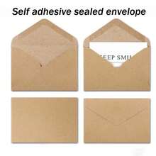25pcs/Pack Kraft Paper Envelopes (DIN C6-164*112mm/105*70mm), Suitable For Letters, Cards, Invitations, Birthday Cards Etc., Retro Minimalist Style Kraft Paper Envelopes, Western-Style Triangle Flap Self-Adhesive Greeting Card Envelope Back To School - Brown - View 7