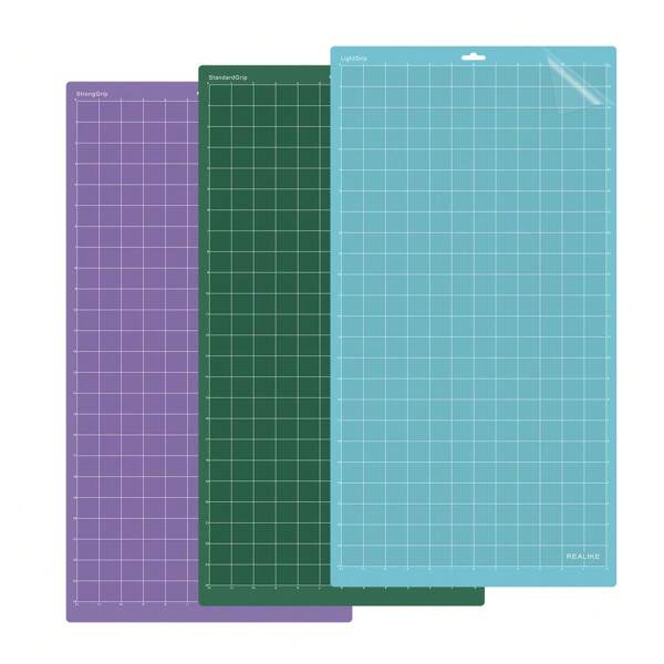 3pcs 12x24inch Adhesive Cutting Mats Replacement Kit Suitable For Maker 3/Maker/Explore 3/Air 2/Air/One Craft Work Space Essential Grid Cutting Mat,Back To School,School Supplies