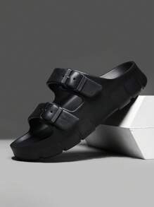 2025 Punk Adjustable Buckle Basic Casual Comfortable Slip-On Sandals, European & American Style