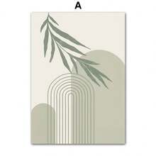 1 Stück Geschenk moderne Pflanzenblatt Regenbogen Geometrie abstrakte Boho Wandkunst Leinwandmalerei Nordische Poster Drucke Wandbilder für Wohnzimmer Dekoration, Rahmen optional - Verschiedenfarbig - Übersicht 39