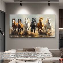 1/2pcs/Set Modern Galloping Horse Oil Painting Art , For Living Rooms And Bedrooms, Animals, Vintage, Warm Color Dynamic Galloping Horse Painting, Perfect For Modern Home Decor, Bedroom Wall Decor Modern Wall Art Realistic Steed Depiction, Posters, Wall Art, Room Decoration Stuff ,Wall Art With Frame - Multicolor - View 2