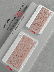 Funda con teclado compatible con iPad, teclado inalámbrico Bluetooth desmontable con batería de 150 mAh y soporte para lápiz compatible con iPad Air de 5ta generación 2022/Air de 4ta generación 2020/Air de 6ta generación 2024, de 9.7 pulgadas, 7/8/9na de 10.2", 10ma, color rosa