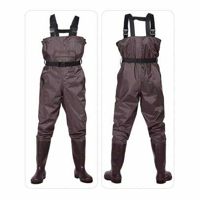 Waterproof Chest Waders Nylon 2-Ply Rubber Bootfoot 6-13 Size Hunting Fishing
