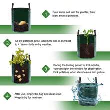 Garden Grow Bags 3/5/7 Gallon Potatoes Grow Bags Gardening Plant Growing Bags PE Fabric Carrot Vegetable Planter Container