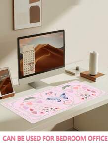 Un tapis de souris de jeu antidérapant en caoutchouc avec un motif de fleur de papillon rose pour ordinateurs de bureau/ordinateurs portables et ordinateurs portables