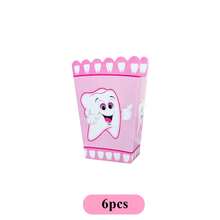 1/6/10/20pcs First Tooth Theme Party Disposable Pink Paper Plates, Cups, Napkins, Gender Reveal Party Tableware, First Tooth Party Decorations, Birthday Anniversary Party Decorations - Multicolor - View 9