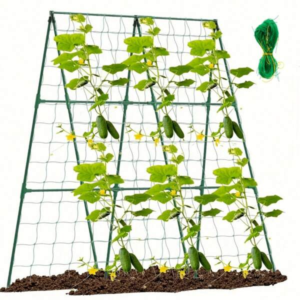 3 Packs Durable PVC Garden Trellis Netting - Perfect For Climbing Plants, Vegetables & Flowers | Easy To Install & Weather-Resistant