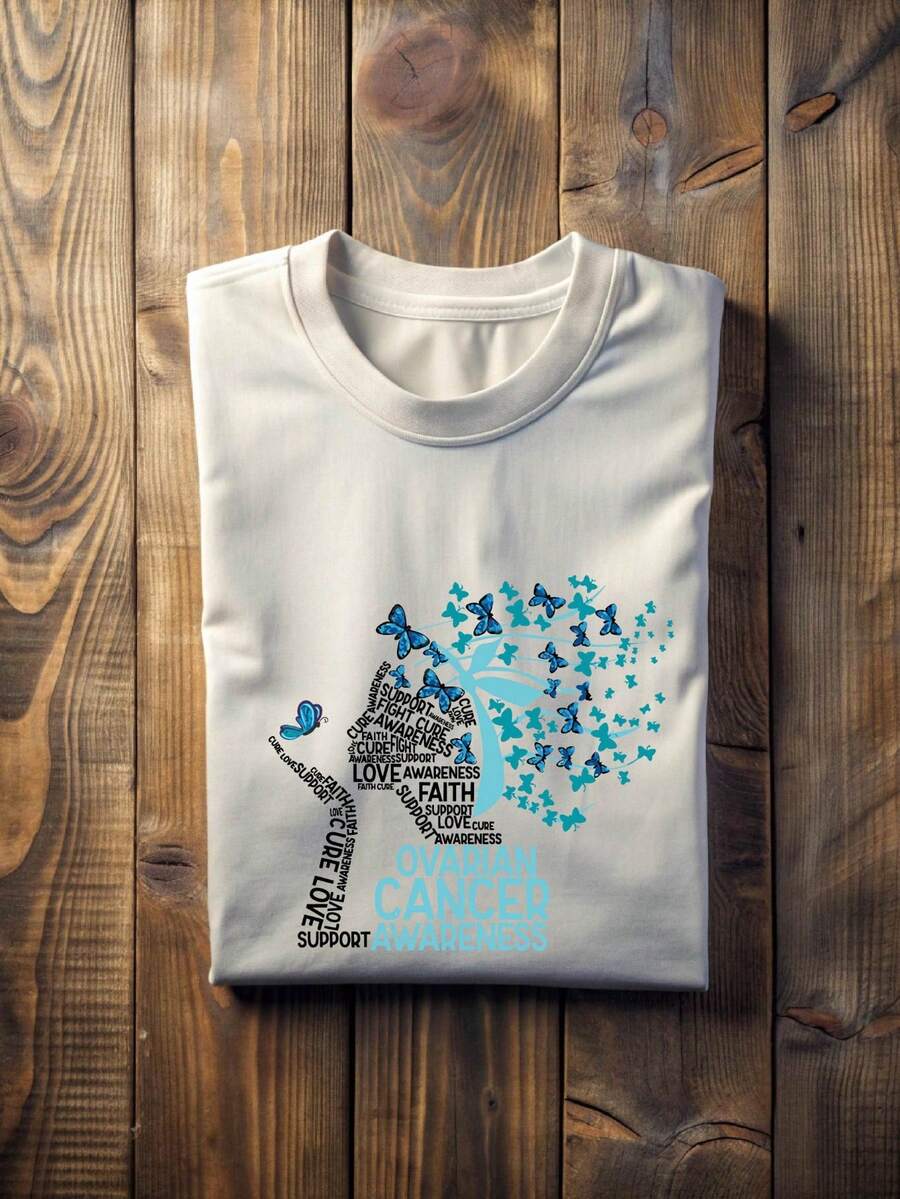 Ovarian Cancer Awareness Shirt, Cancer Survivor T-Shirt, Support Team Tee, In My Ovarian Cancer Warrior Era Shirts, Fighter T-Shirts TT1531 - White - View 1
