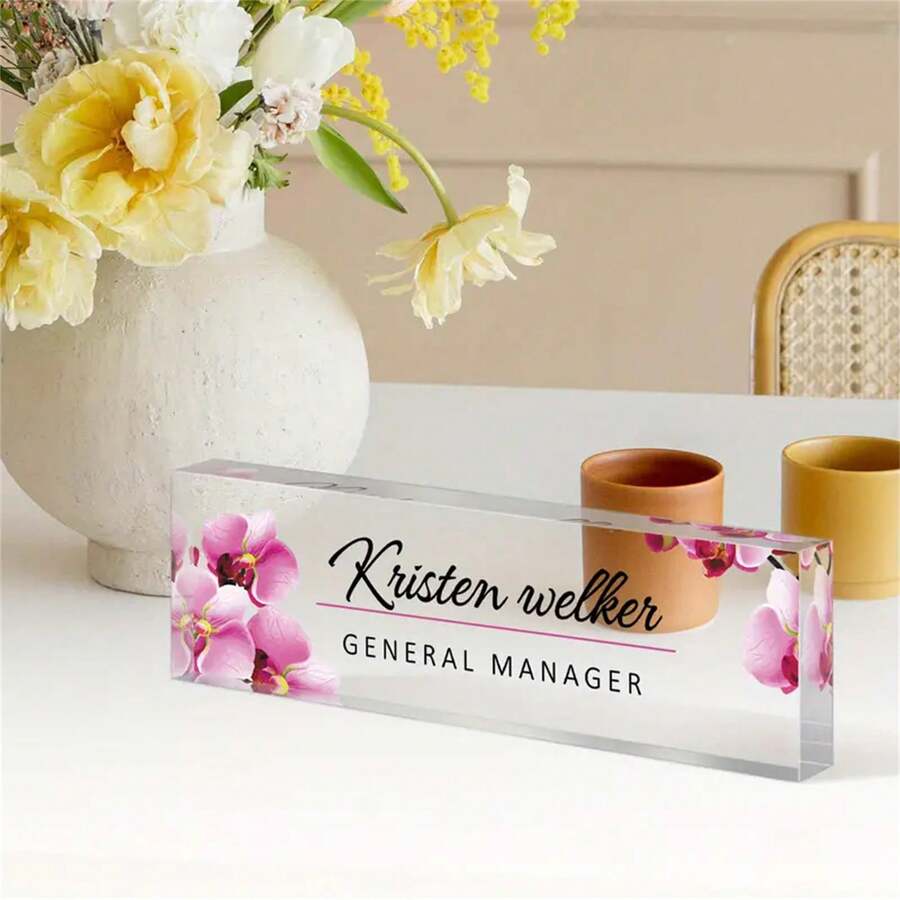 Personalized Customization Acrylic Transparent Plaque Logo Position Plaque Logo Decorative Ornaments Desk Desk Ornaments 1pc Waterproof, Compact, Ornamental Exquisite, Stylish, Adorable, High-Quality Custom, Personalized, Unique Ideal Gifts For Him Her, Boyfriend, Girlfriend, Family, Friends, Workers For Anniversaries, For Birthdays, For Graduation, For Weddings, For Housewarming School, Home, Office, Valentine Day, Valentine Day Decor,Slow Summer Living,Customized Crafts,Vintage,Christmas Gift Supplies - Multicolor - View 1