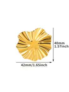 1 Stainless Steel Ruffle Open Ring, Exaggerated Summer Matching, Suitable For Daily Wear, Vacation Wear - JZ6681 - View 5