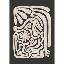 1 件现代中世纪中性米色黑色抽象植物花卉海报印刷帆布画墙面艺术适用于房间家居装饰可选画框 - 多色 - 查看 45